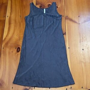 NUTHATCH M Charcoal Natural Washable Silk Slip Dress Artisan Maine